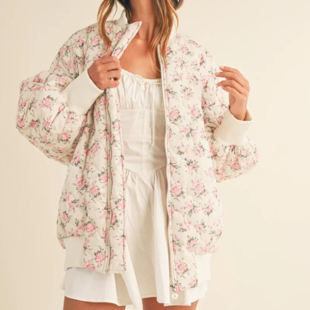 Coquette Floral Bomber Jacket